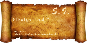 Sikolya Izsó névjegykártya
